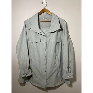 Duluth Trading Women Sz 3X Sol Survivor Sun Protection Shirt Jacket Gray Shacket